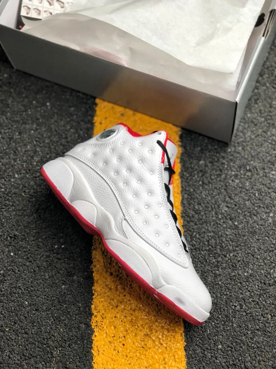 Air Jordan 13 'History of Flight' White/Metallic Silver-University Red - jordan retro 13 original