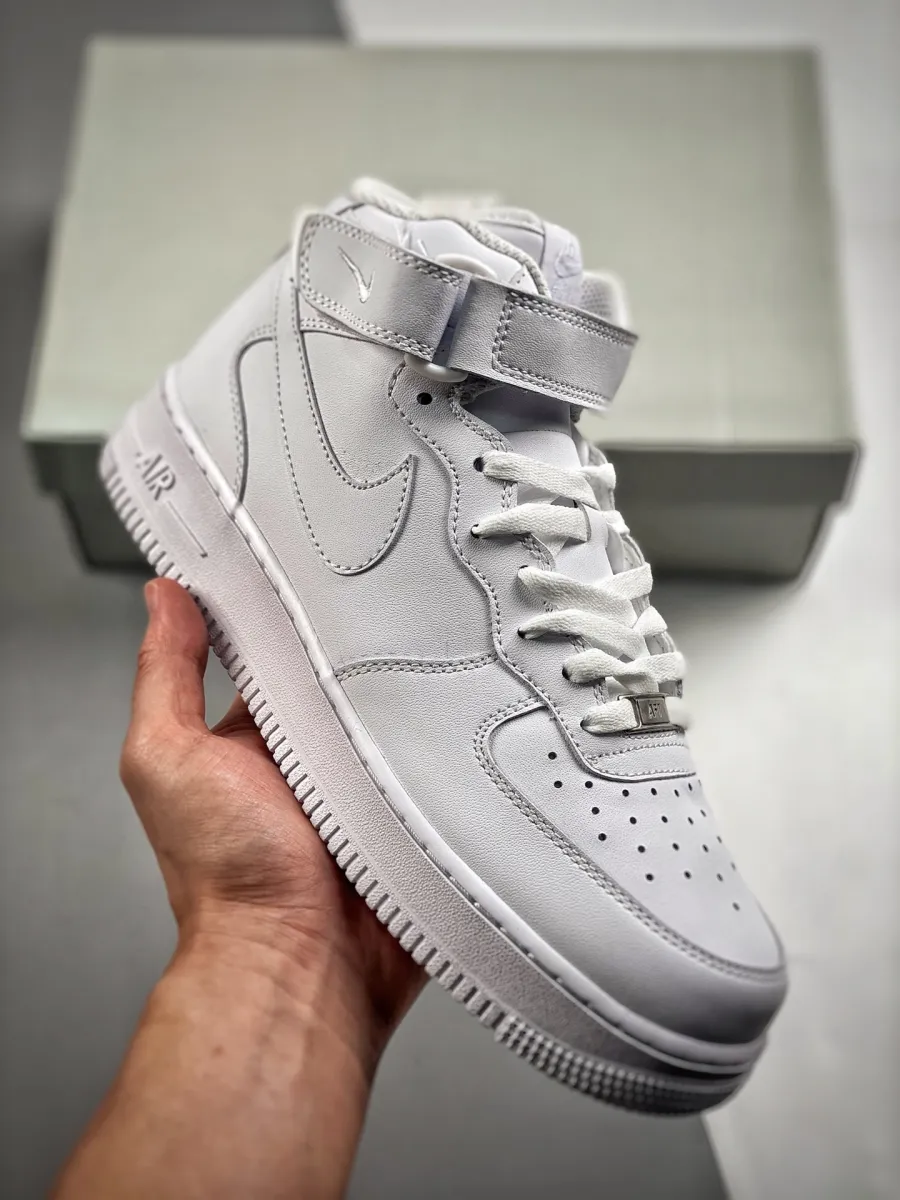 Nike Air Force 1 Mid Triple White Af1 Mids