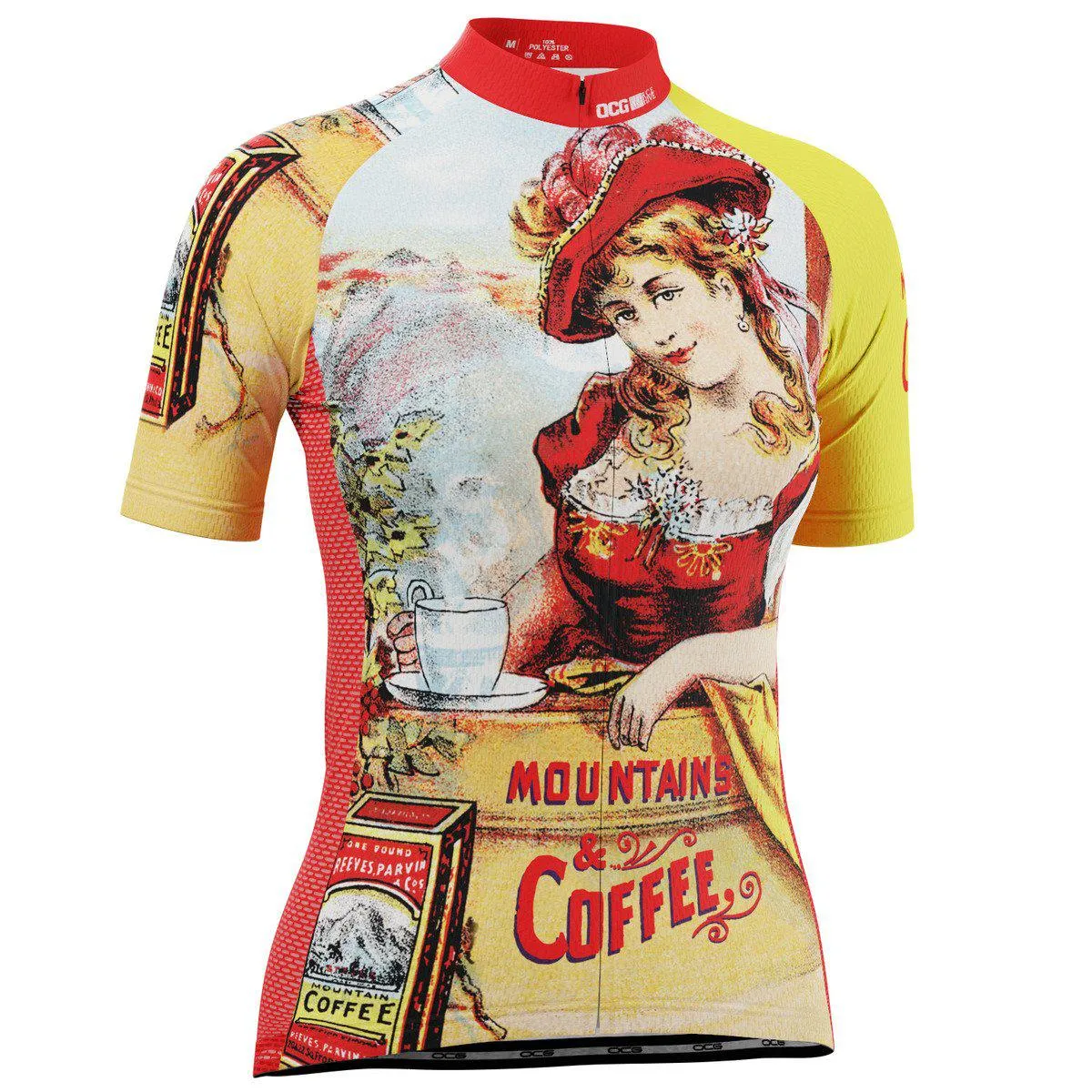 Women's Mountains & Coffee Retro Short Sleeve Cycling Jersey