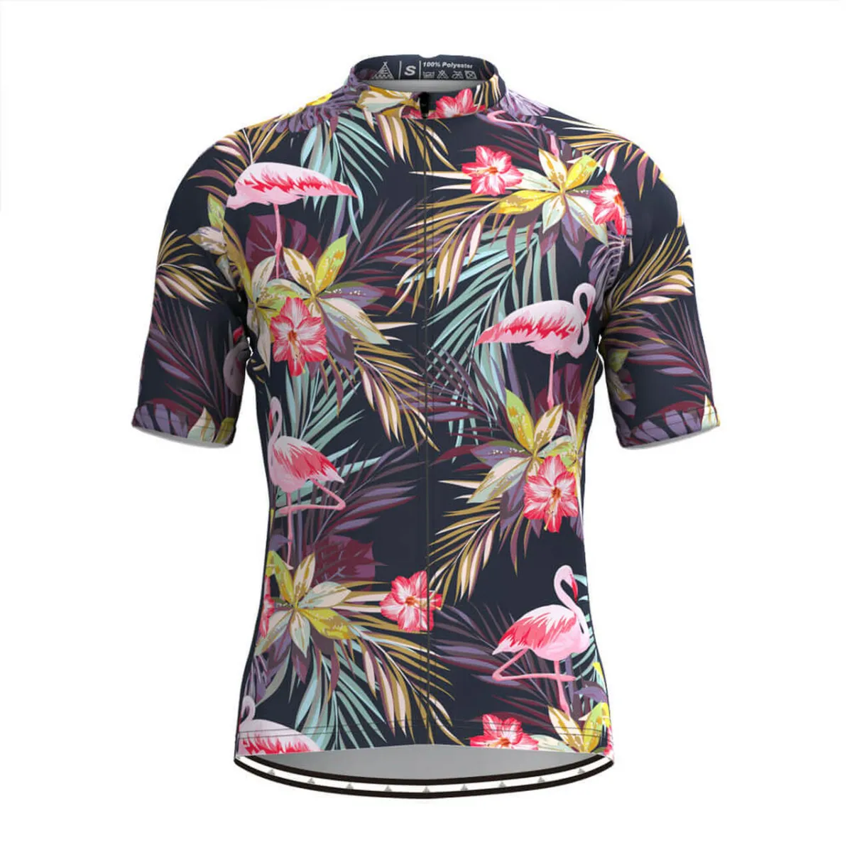 Men's Hawaiian Tropical & Floral Print Cycling Jersey