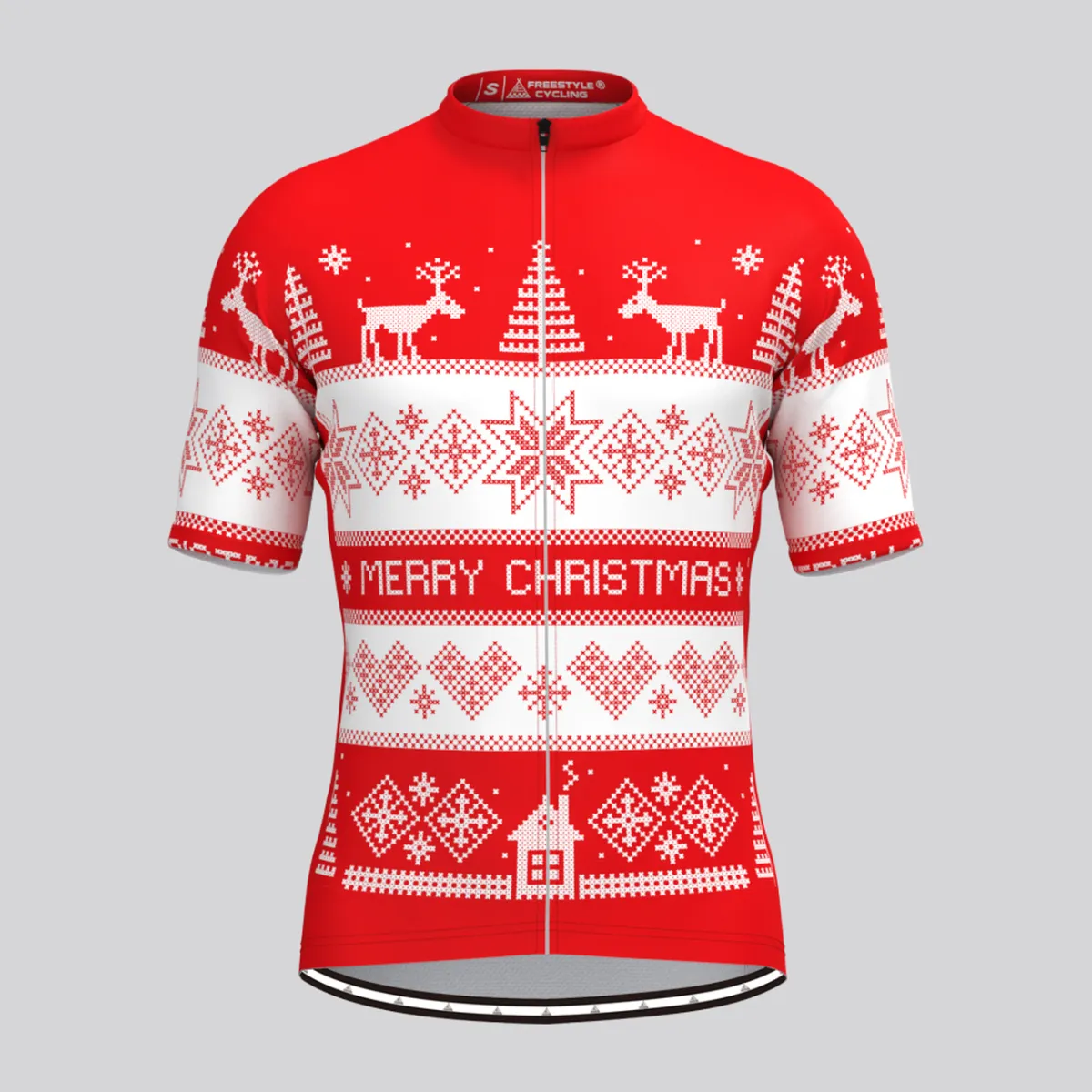 Men's Classic Ugly Christmas sweater Cycling Jersey - Red