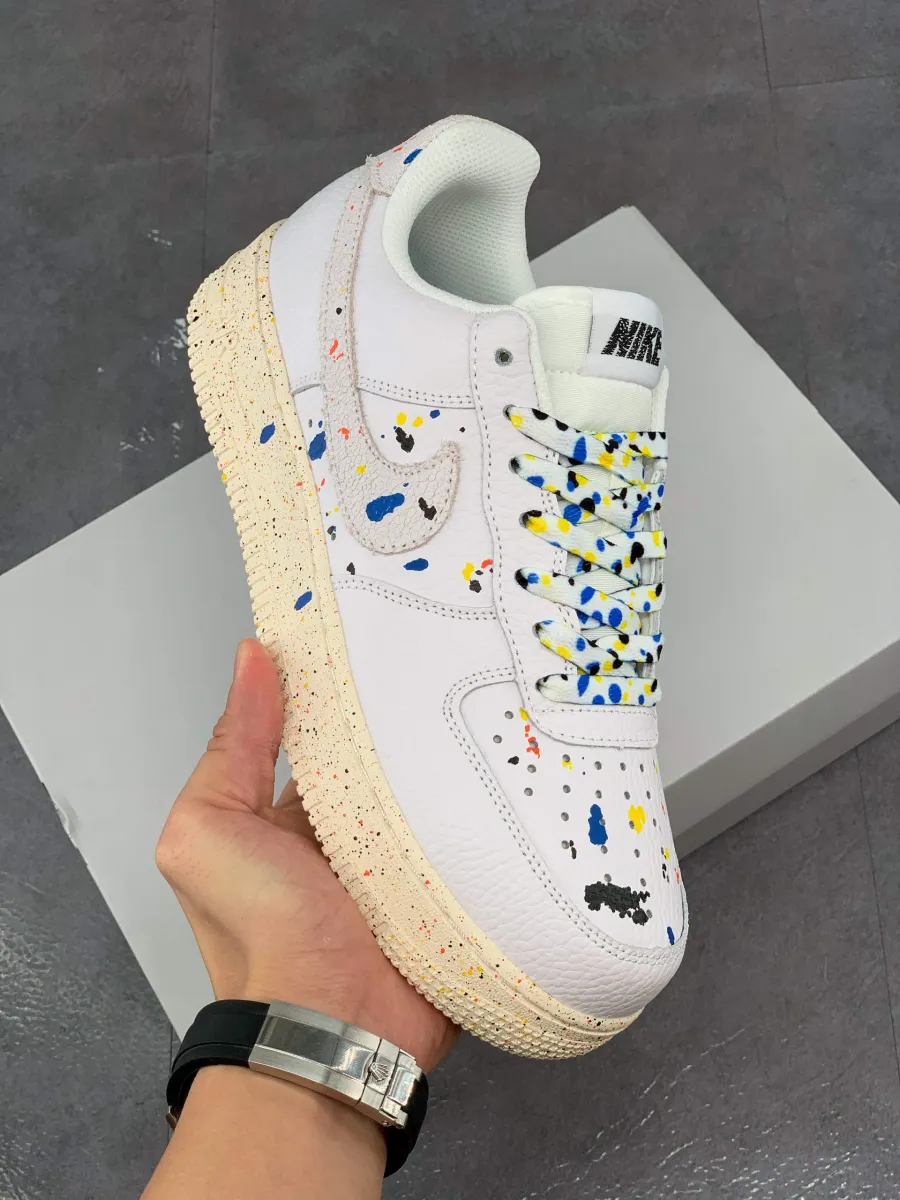 Nike Air Force 1 Low Splatter White CZ0339-100 #air force 1 '07 lv8 paint splatter