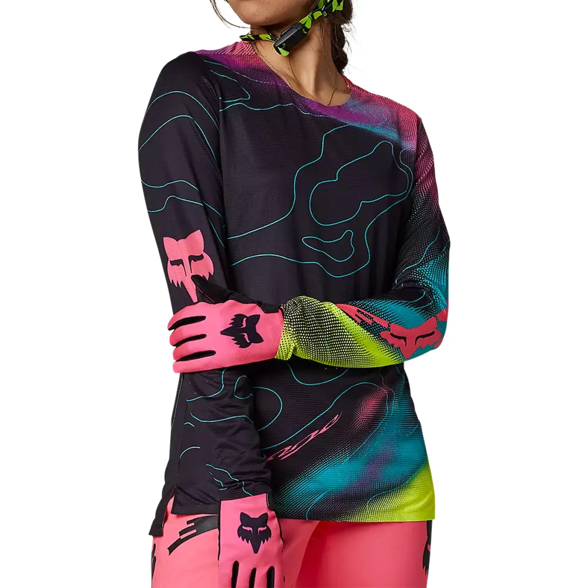 Fox Flexair Lunar Woman Long Sleeves Jersey - Black Online