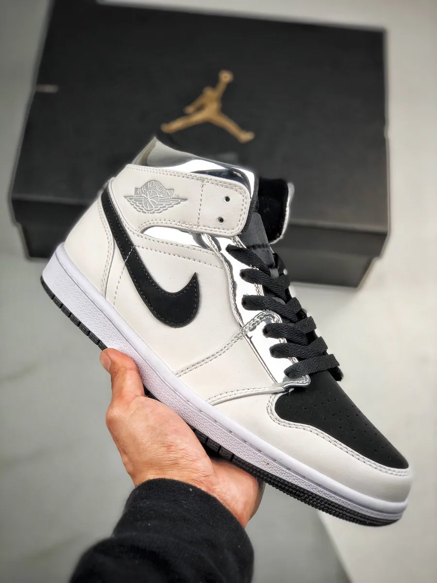 Leonard's Air Jordan 1 Mid White/Silver - air jordan 1 mid white silver