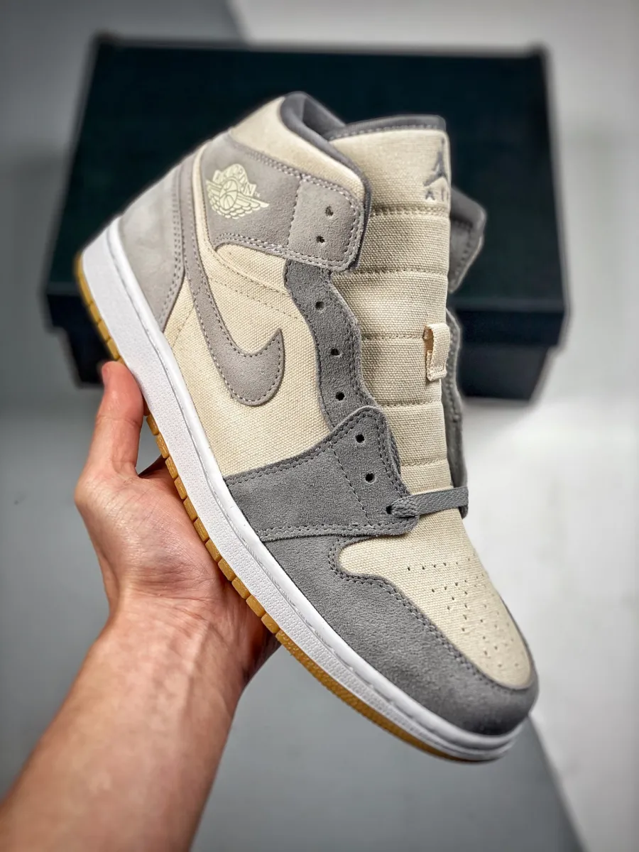 Air Jordan 1 Mid Coconut Milk/Particle Grey/White / coconut jordan 1