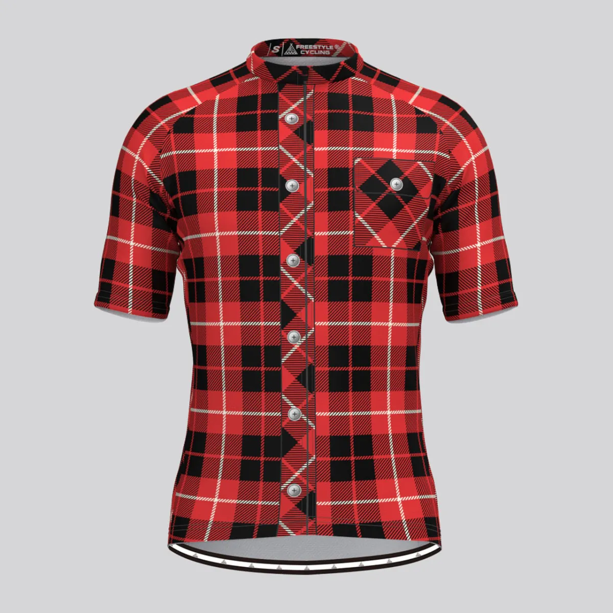 Plaid Checkered Shirt V18 Men's Cycling Jersey Brand New