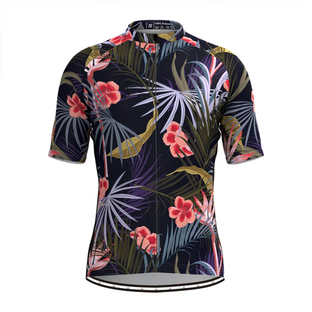 Men's Hawaiian Floral Tropical Cycling Jersey Brand New
