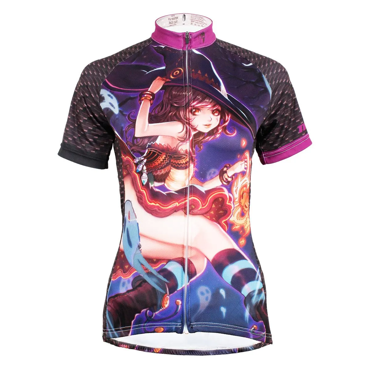 Animation Game Character Girl Lovely Witch Woman's Short-Sleeve Cycling Jersey Summer T-shirt NO.581