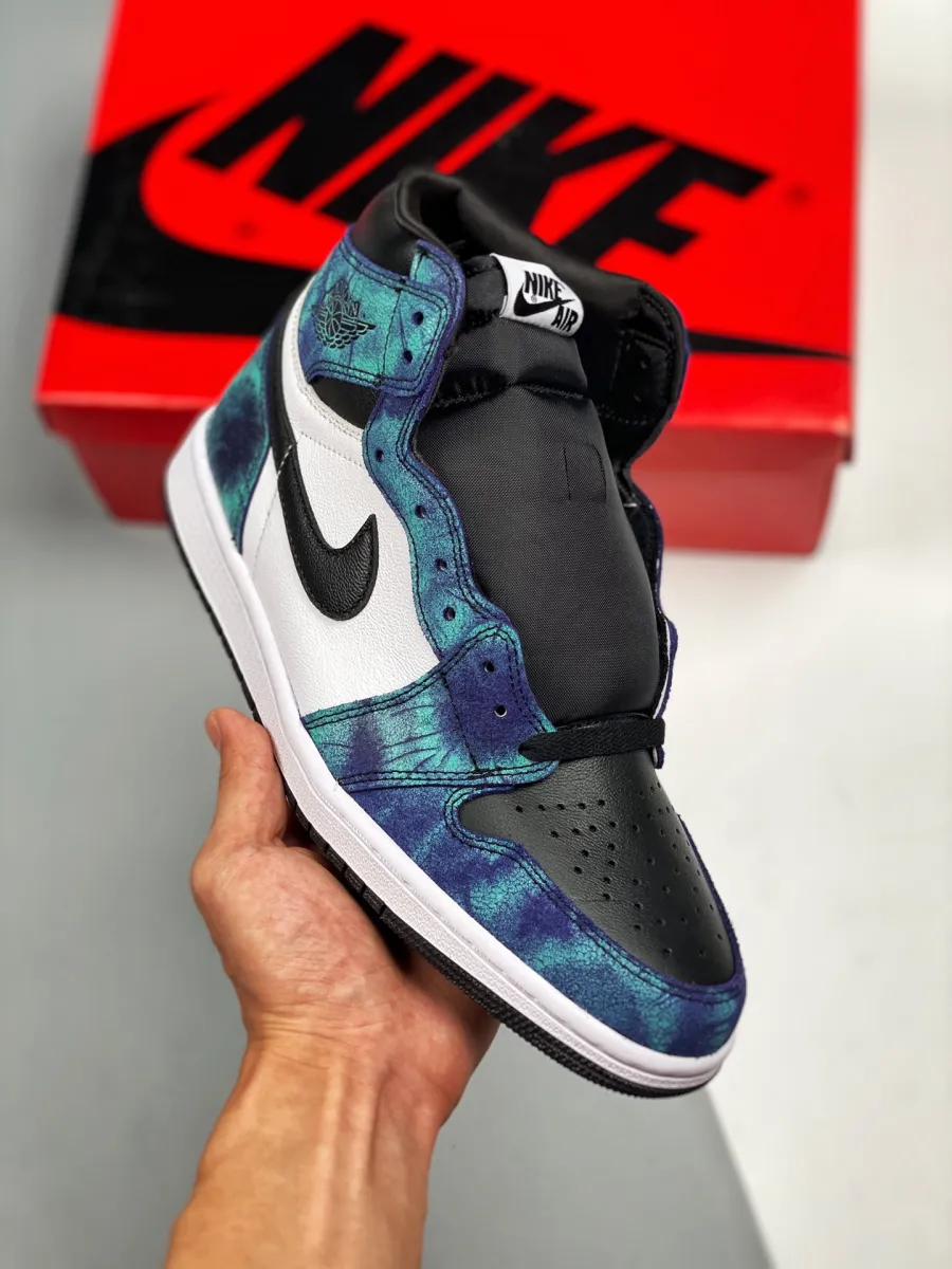Air Jordan 1 High OG 'Tie-Dye' White/Black-Aurora Green CD0461-100 Aj1 Tie Dye