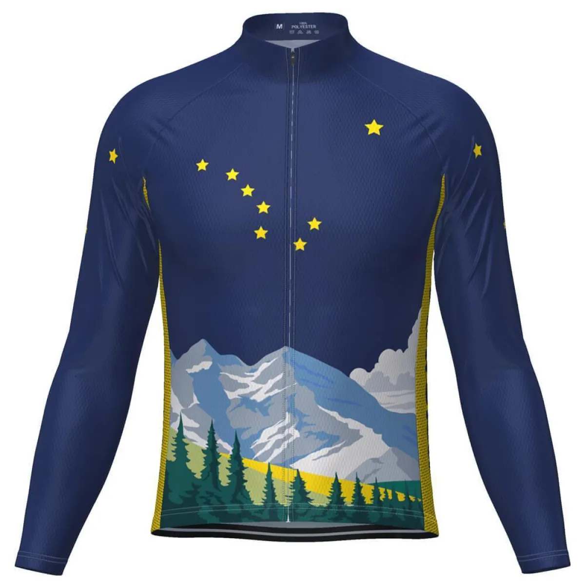 Men's Alaska Flag Long Sleeve Cycling Jersey Outlet