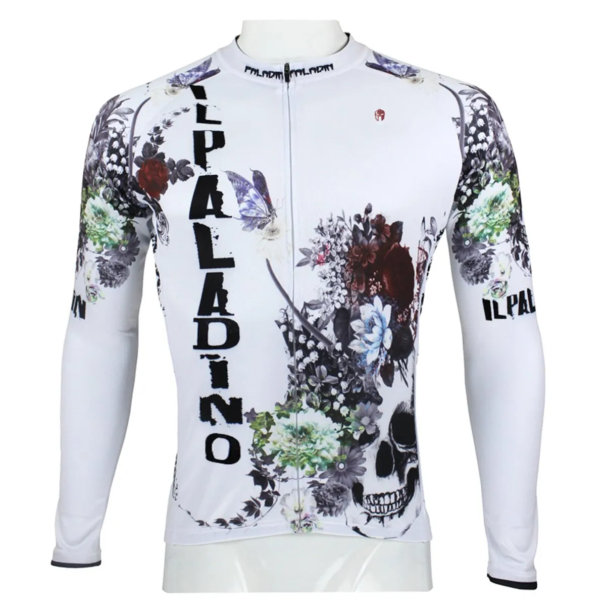 ILPALADINO SKULL Men's Long Sleeves Cycling Jersey Pro Cycle Clothing Racing Apparel Outdoor Sports Leisure Biking T-shirt Spring Autumn NO.091