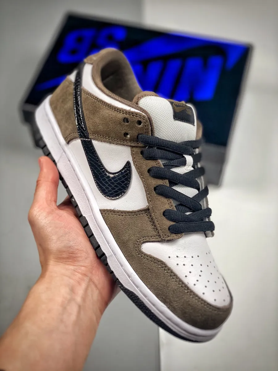 Nike SB Dunk Low Pro White/Black/Trail End Brown nike sb trail end
