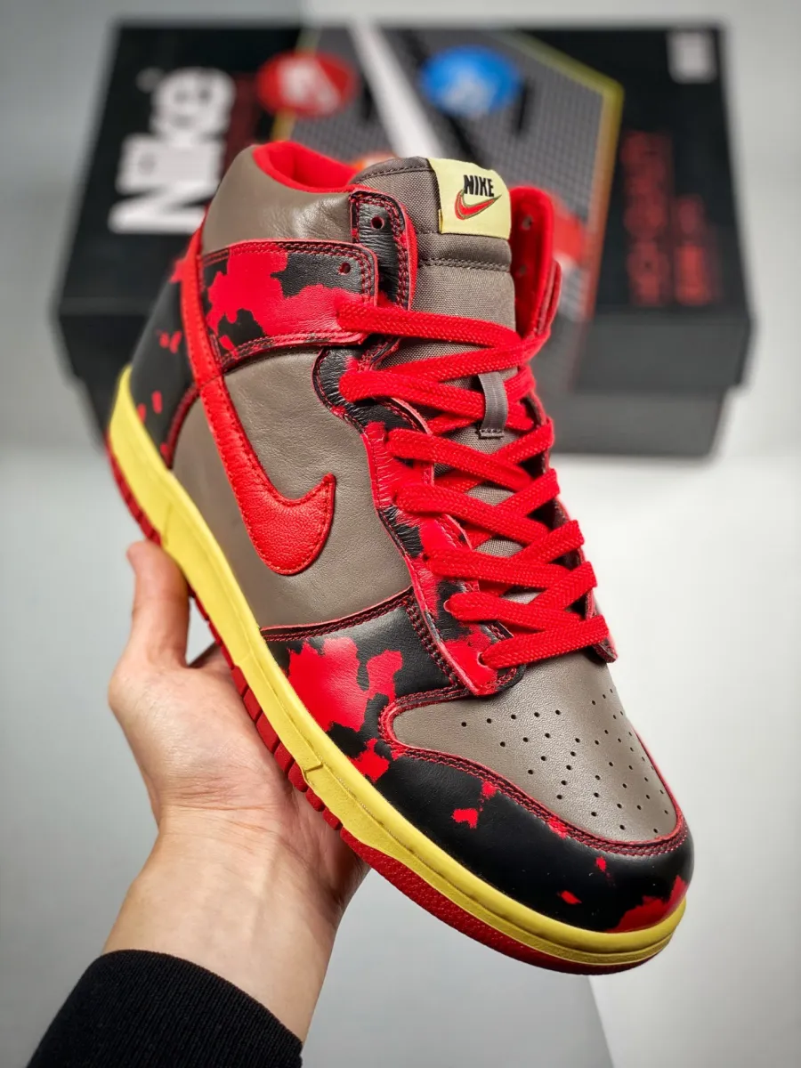Nike Dunk High 1985 'Red Acid Wash' University Red/Chile Red - red acid wash dunk high