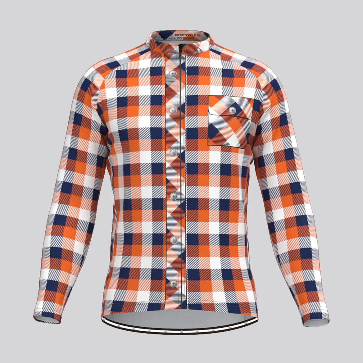 Plaid Checkered Shirt V14 Men's LS Cycling Jersey Online