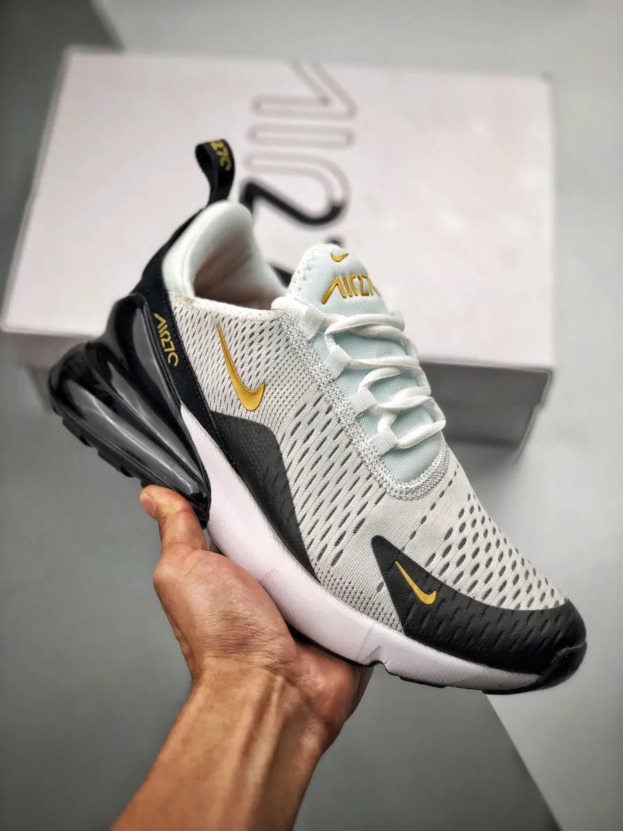 Nike Air Max 270 White/Metallic Gold/Black / air max 270 dark stucco metallic gold