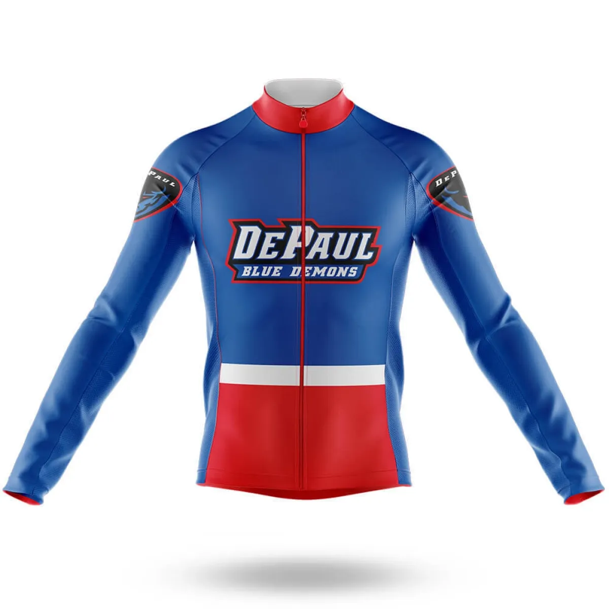 Brand New Blue Demons Long Sleeve Cycling Jersey Only