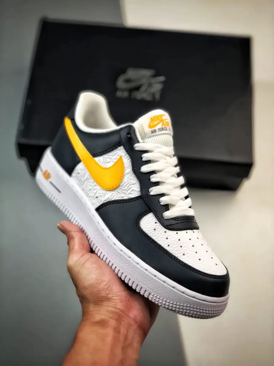 Nike Air Force 1 Low EMB Dark Teal University Gold FJ4209-400 - black and teal air force 1
