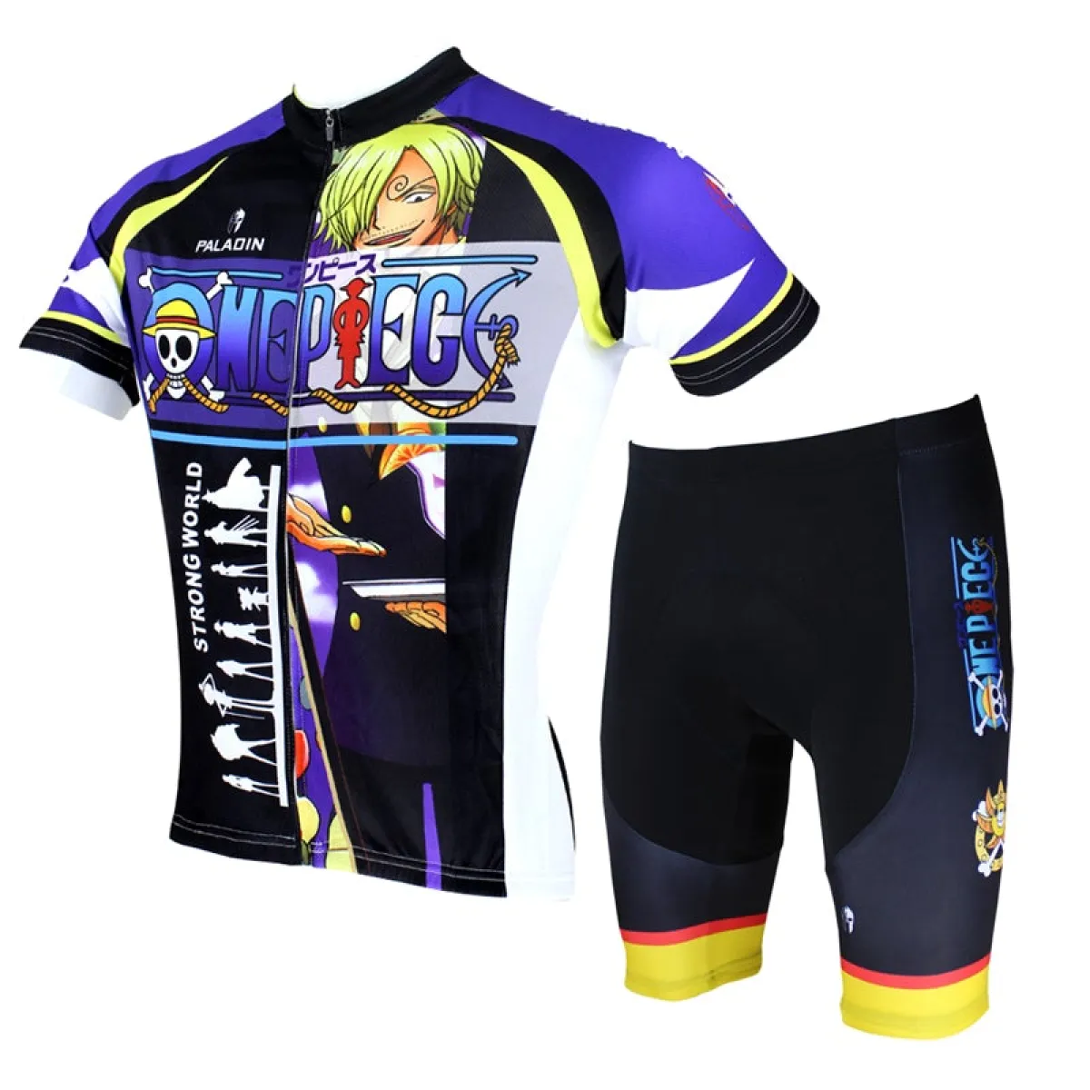 ONE PIECE Series Pirates Vinsmoke Sanji Men's Cycling Suit Jersey Team Jacket Leisure T-shirt Summer Spring Autumn Clothes Sportswear Anime Manga NO.076