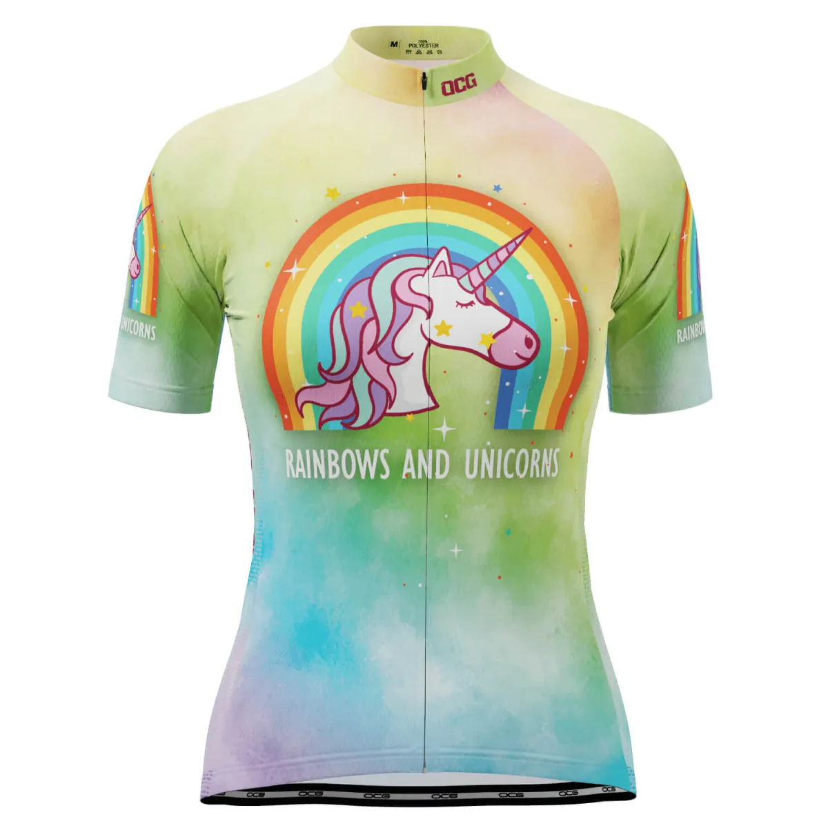 Women's Rainbows and Unicorns Short Sleeve Cycling Jersey / Womens Rainbows