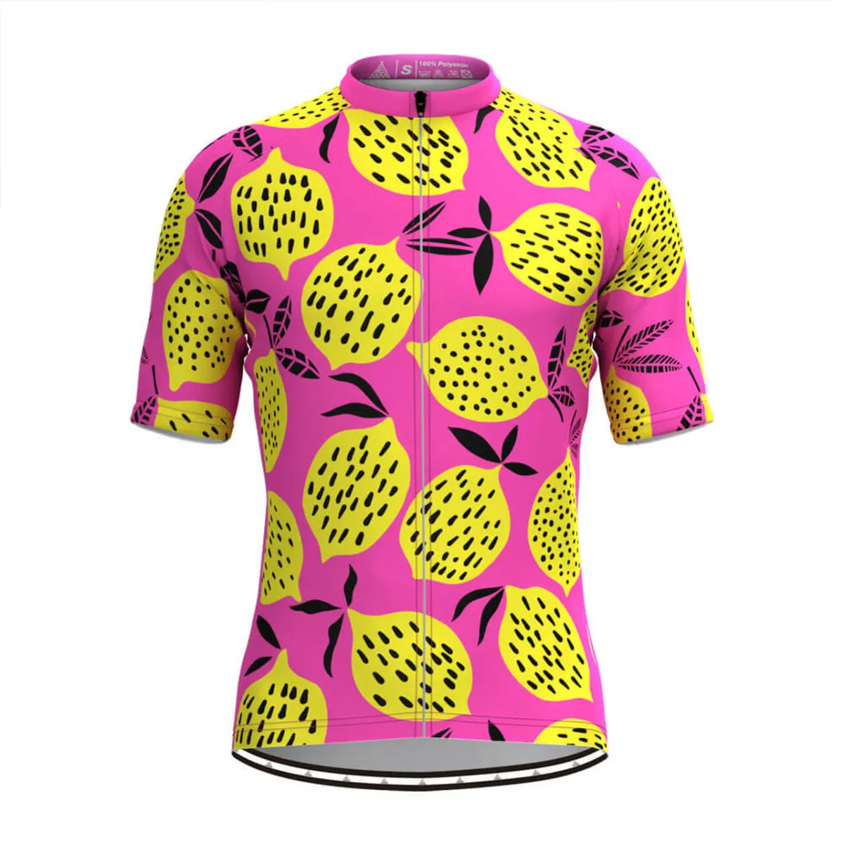 Men's The Yellow Lemon Print Cycling Jersey Outlet