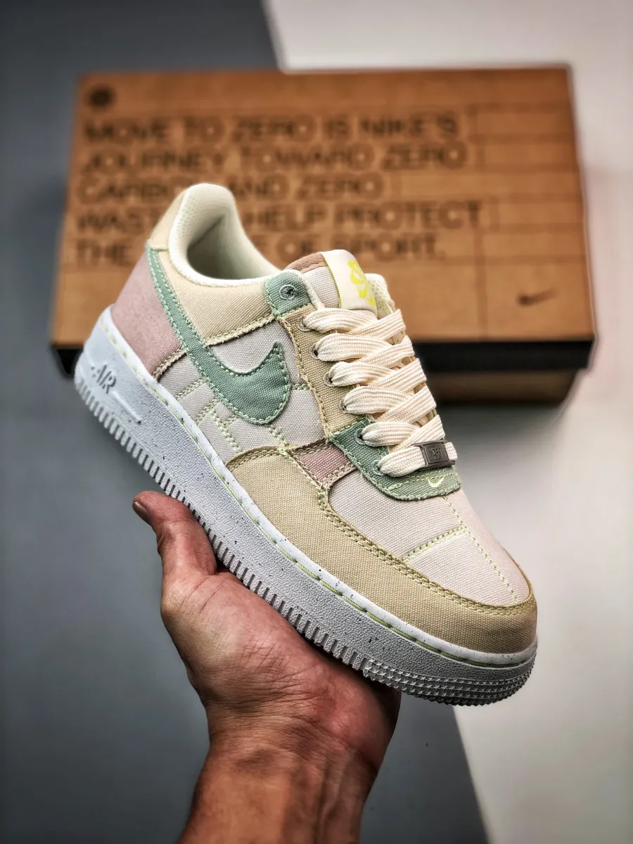 Nike Air Force 1 Low Structured Canvas For Womens DR5648-030 - green and pink air force 1