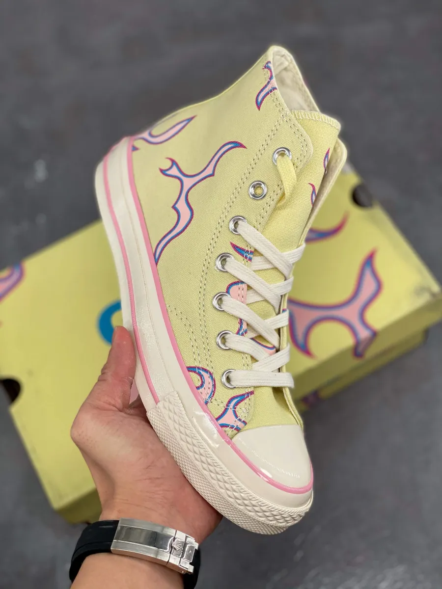 Women Golf Le Fleur Converse Chuck 70 Yellow Flame 172398C / golf le fleur flame converse