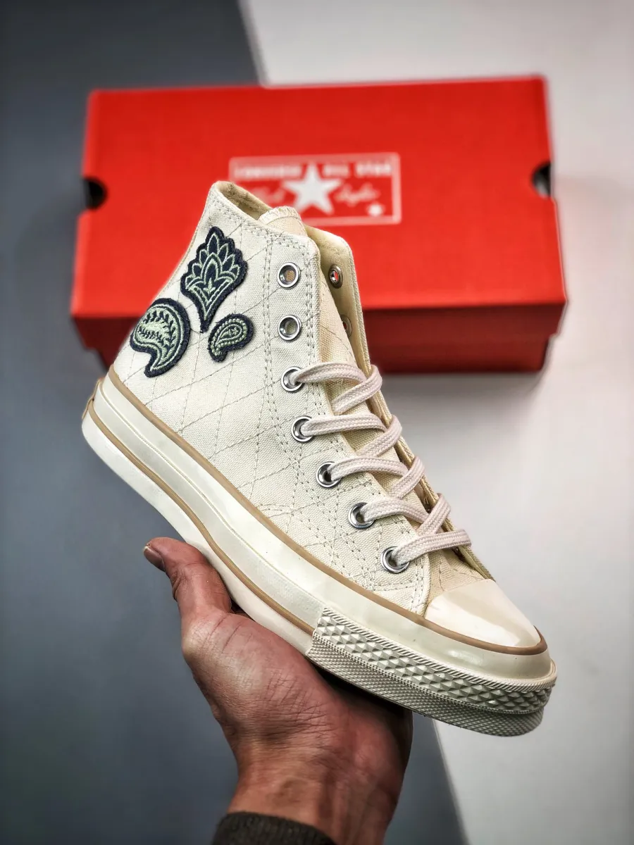 Converse Chuck 70 Crafted Patches Egret/Navy/Alligator Friend Green - pink egret converse