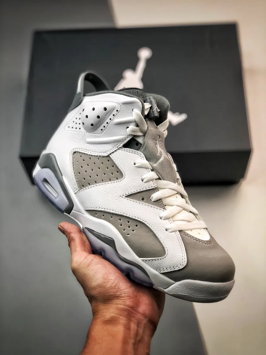 Air Jordan 6 White/Medium Grey-Cool Grey CT8529-100 all grey jordan 6