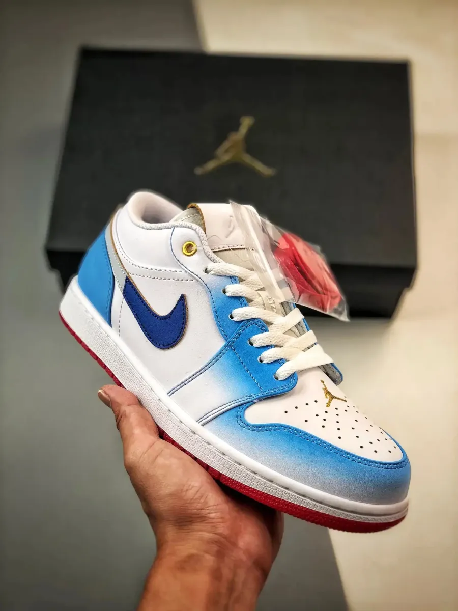 Air Jordan 1 Low ‘Gradient Details’ White Blue Red FN8895-141