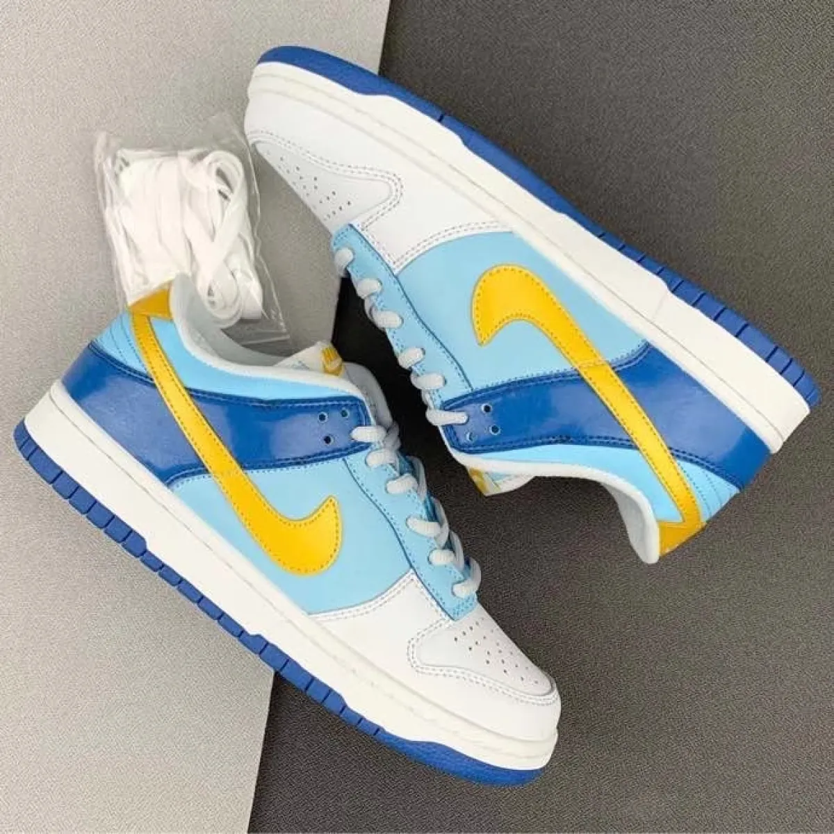 Youth Nike Air Dunk Low Gs 'Splash' Yellow Ochre-Powder Blue-Dark Maroon 309601-471 Restock