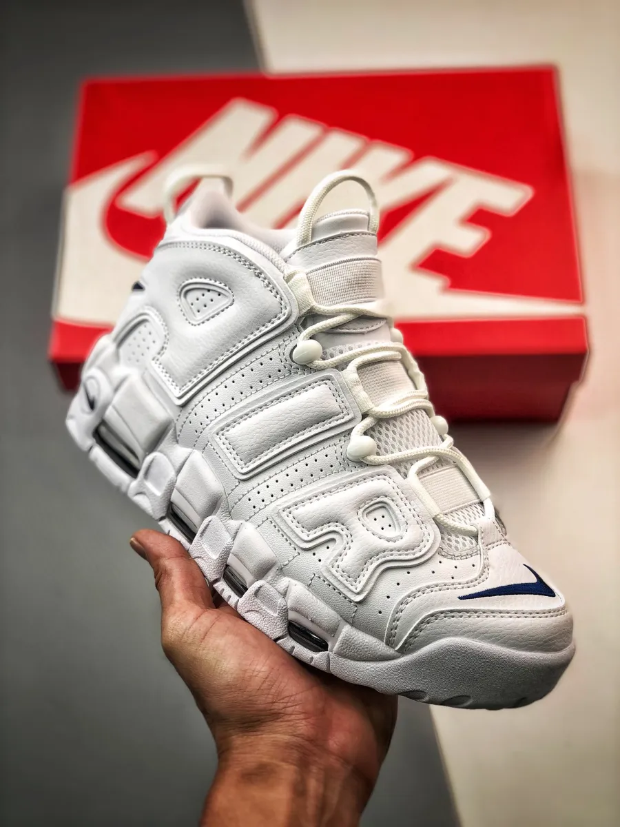 Nike Air More Uptempo White Navy DH8011-100 #nike air more uptempo 96 white midnight navy