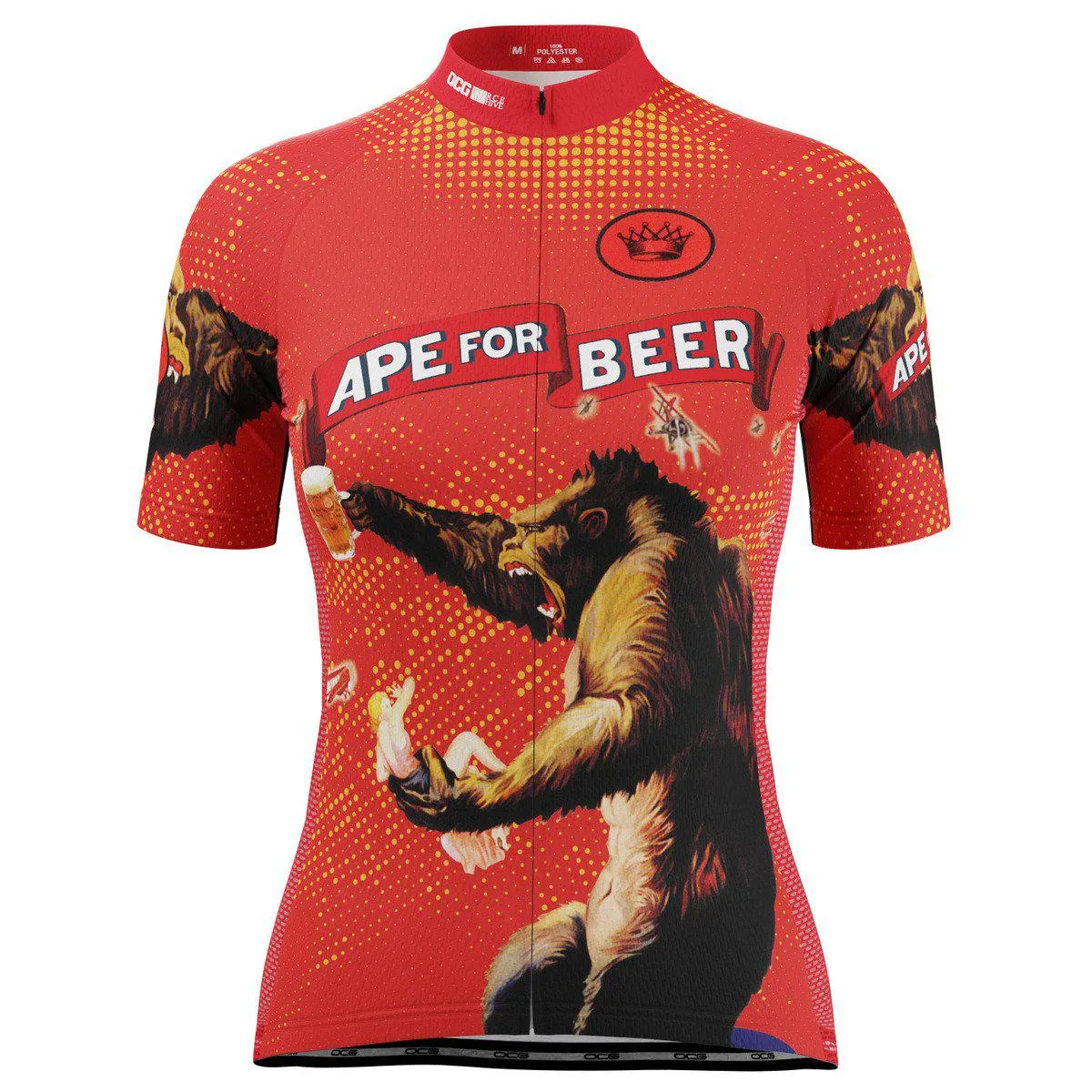 Women's King Kong Ape For Beer Short Sleeve Cycling Jersey / Womenking