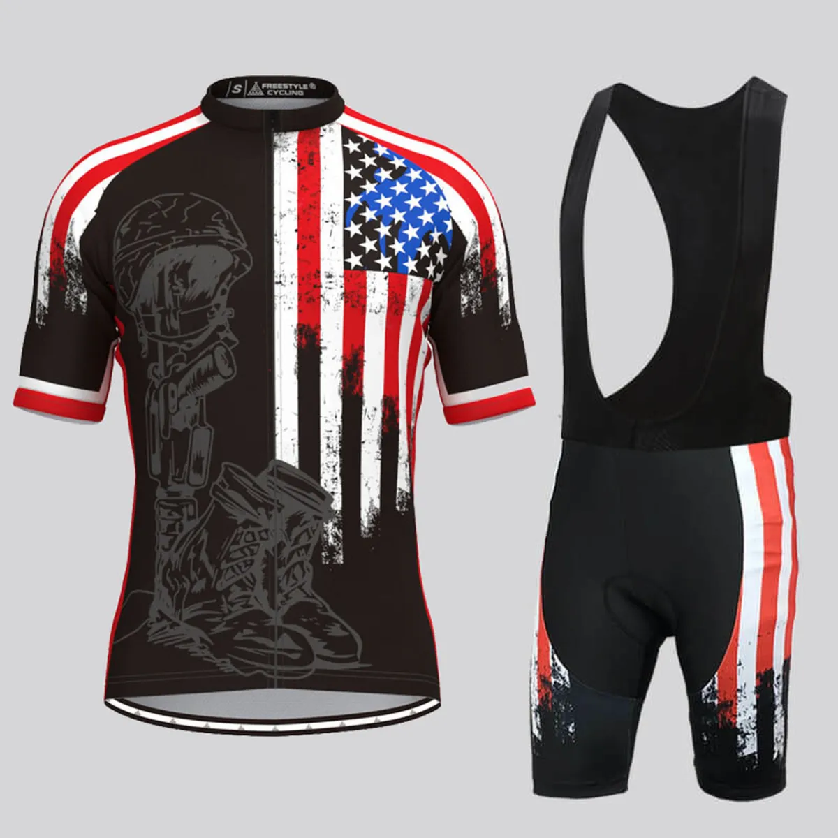 Honor The Fallen USA Flag Men's Cycling Kit For Sale
