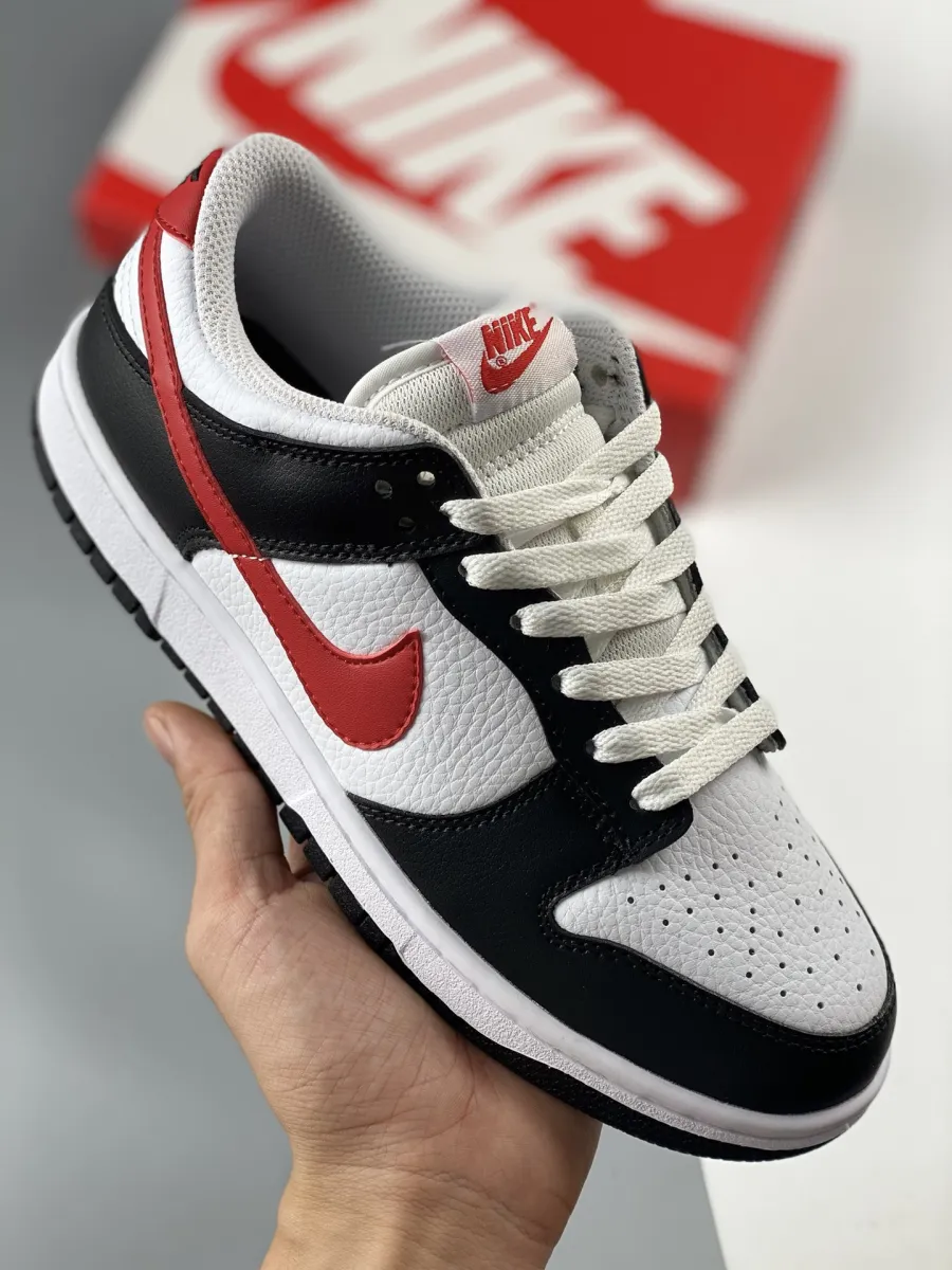 Nike Dunk Low Retro Black Red Swoosh Panda FB3354-001 - red and black jordans dunks
