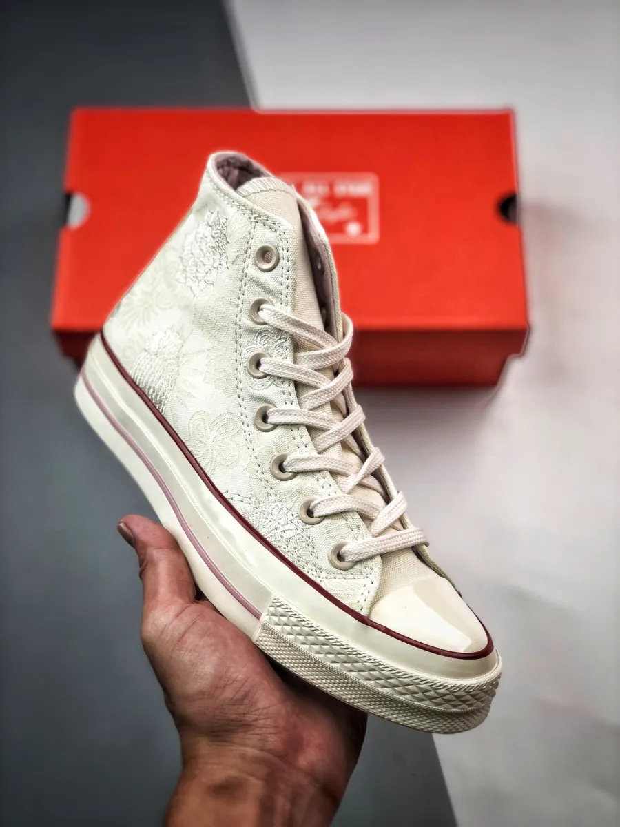 Converse Chuck 70 Embroidered Desert Floral Light Bone A00844C Gold And White Converse