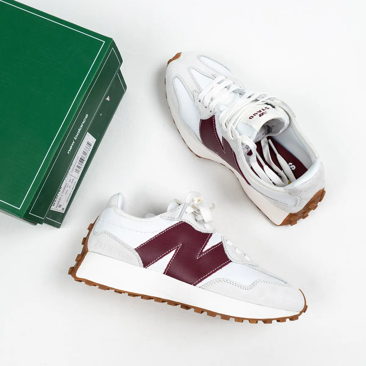 New Balance 327 Moonbeam Burgundy WS327KA - new balance 327 men's grey