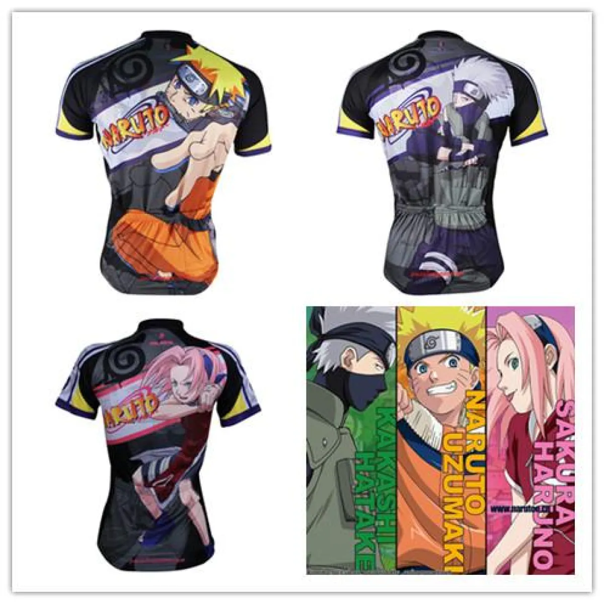 NARUTO Men's Short/long-sleeve Cycling Jersey/Kits/Pant Apparel Outdoor Sports Gear Leisure Biking T-shirt Biking Wear Cartoon World Uzumaki Naruto/Hatake Kakashi