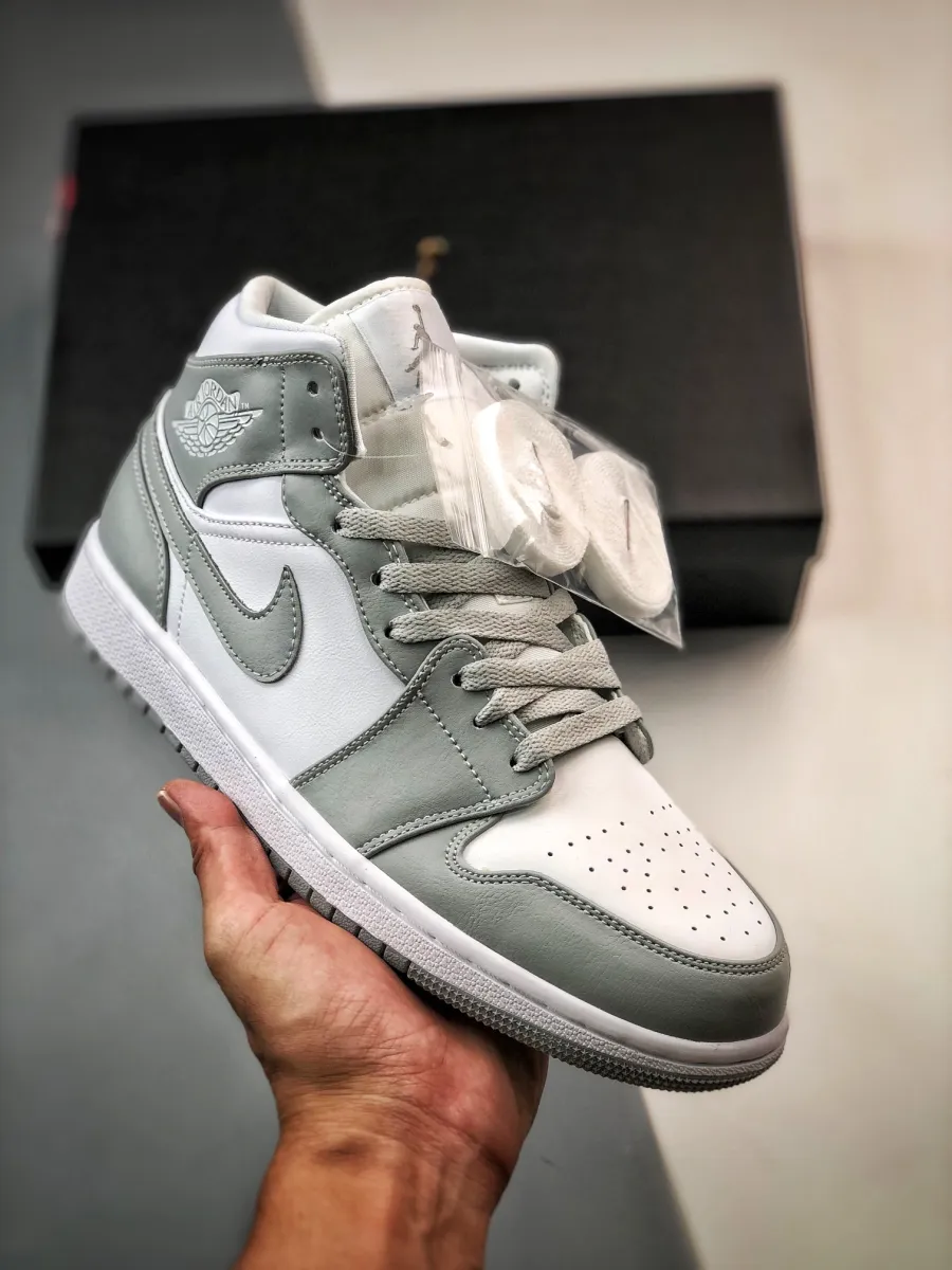 Air Jordan 1 Mid Grey Sail BQ6472-115 - jordan 1 mid stealth