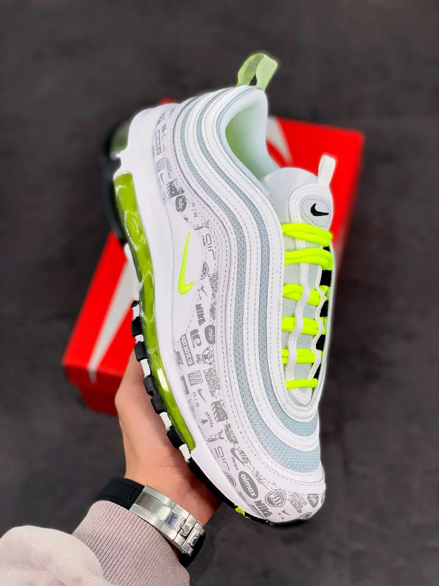 Nike Air Max 97 'Reflective Logo' White/Black-Pure Platinum-Volt - nike air max 97 white/volt/black/pure platinum