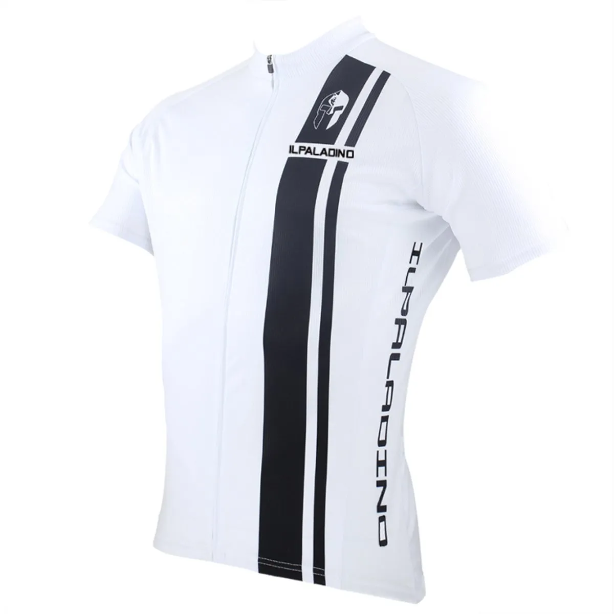 ILPALADINO Man's Short-sleeve Cycling Jersey Team Jacket T-shirt Summer Spring Autumn Clothes Sportswear White Shirt Black Strip NO.010