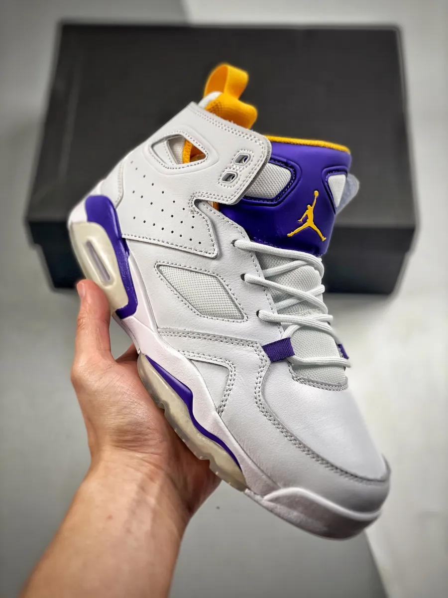 Jordan Flight Club 91 'Lakers' White/Court Purple-University Gold DC7329-105 Flight 91 Jordans