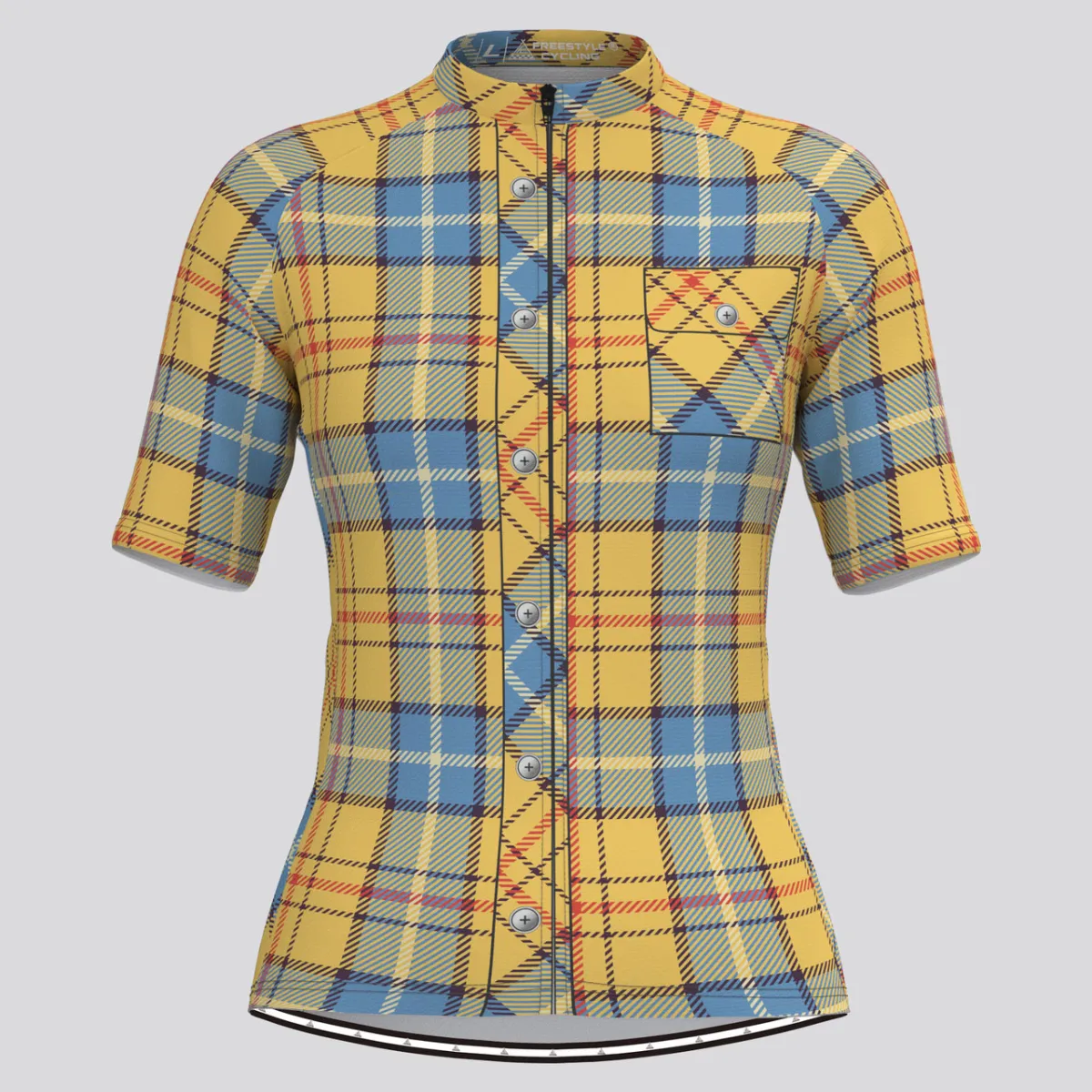 Plaid Checkered Shirt V20 Women's Cycling Jersey For Sale