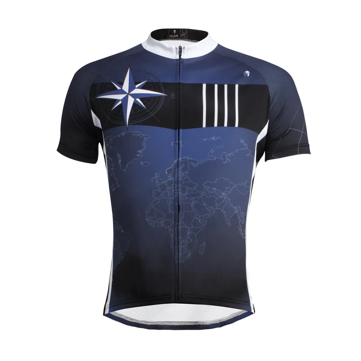 Ilpaladino Cloudy Sky Blue& Black Breathable Cycling Jersey Men's Short-Sleeve Apparel Outdoor Sports Gear Bicycling Shirts Summer Quick Dry Wear NO.637