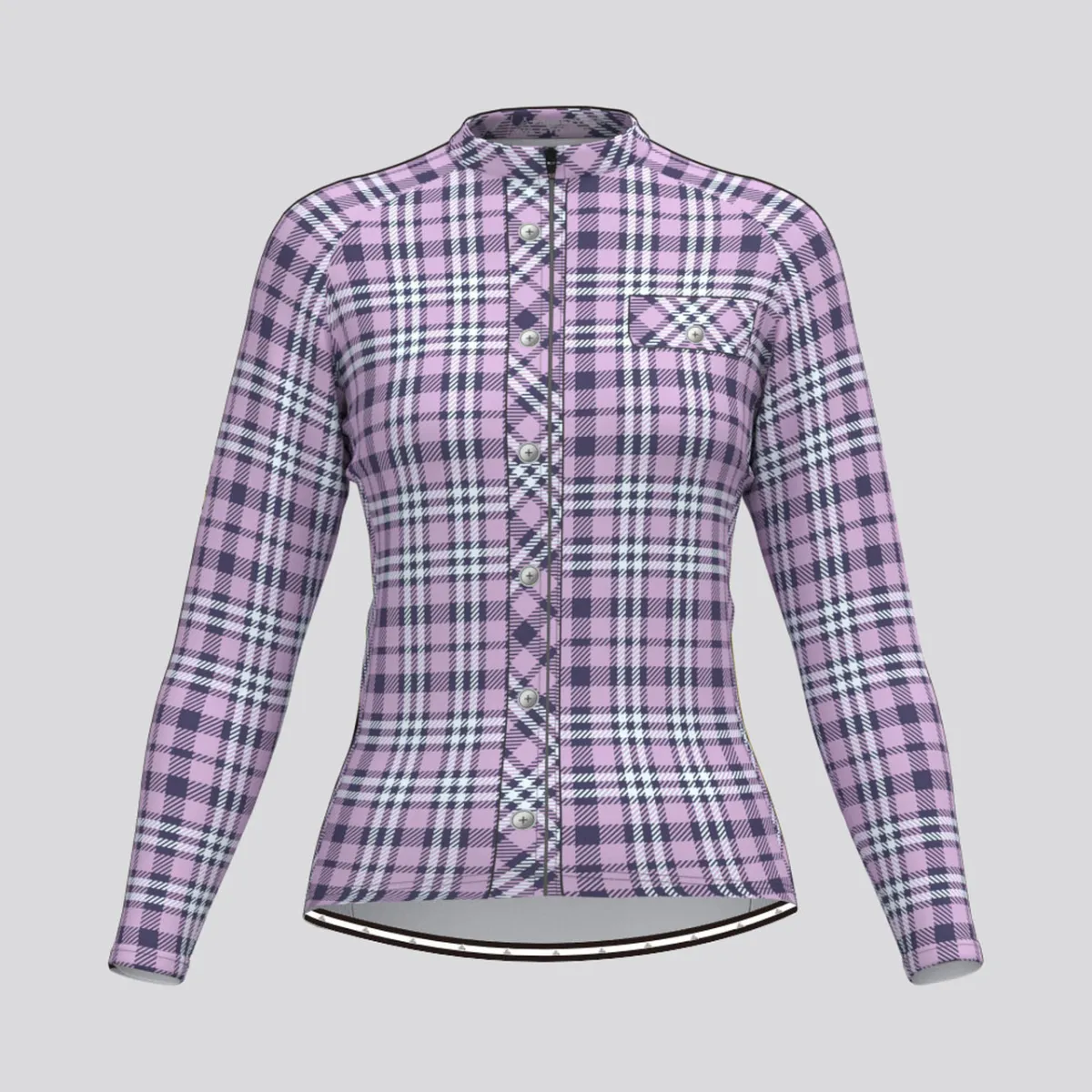 Plaid Checkered Shirt V19 Women's LS Cycling Jersey Outlet