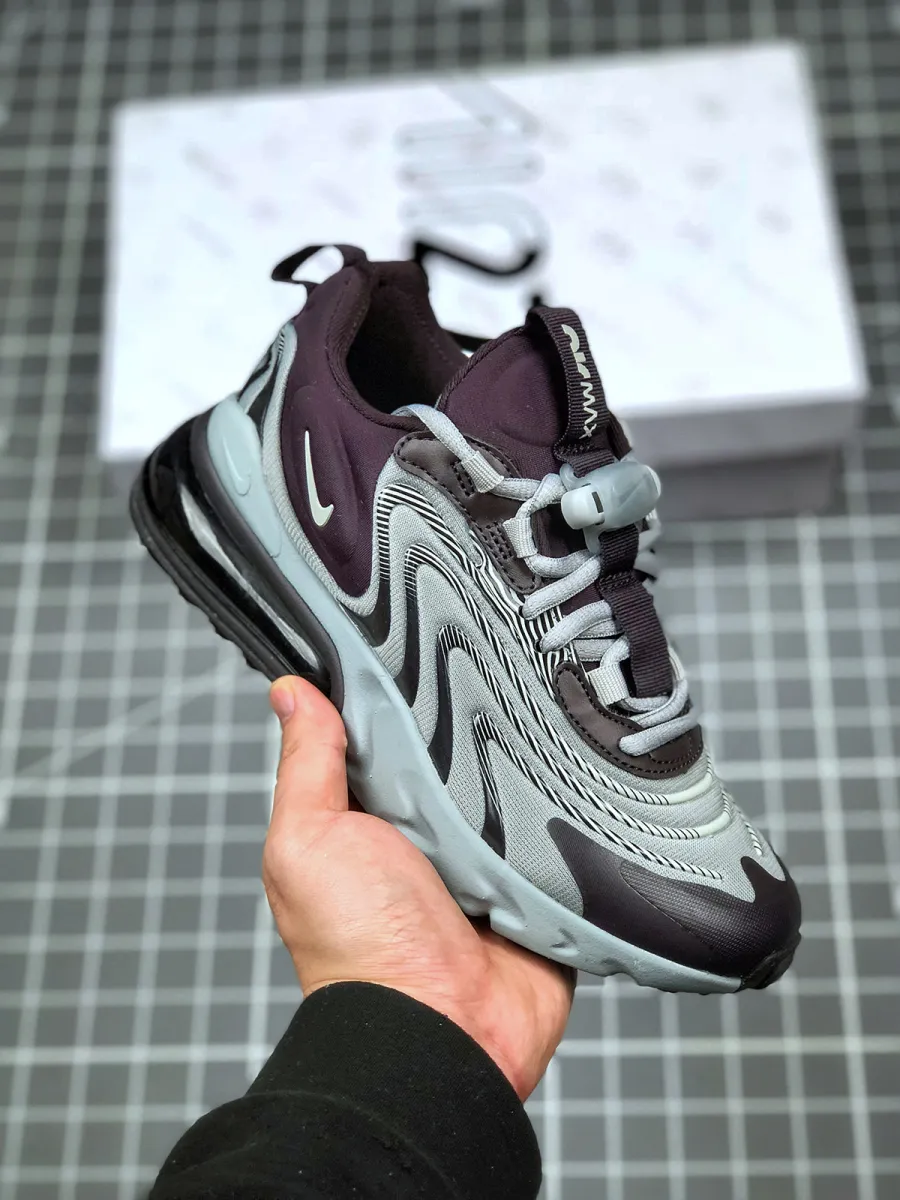 Nike Air Max 270 React ENG Burgundy Grey For Womens CK2595-600 Air Max 270 React Burgundy