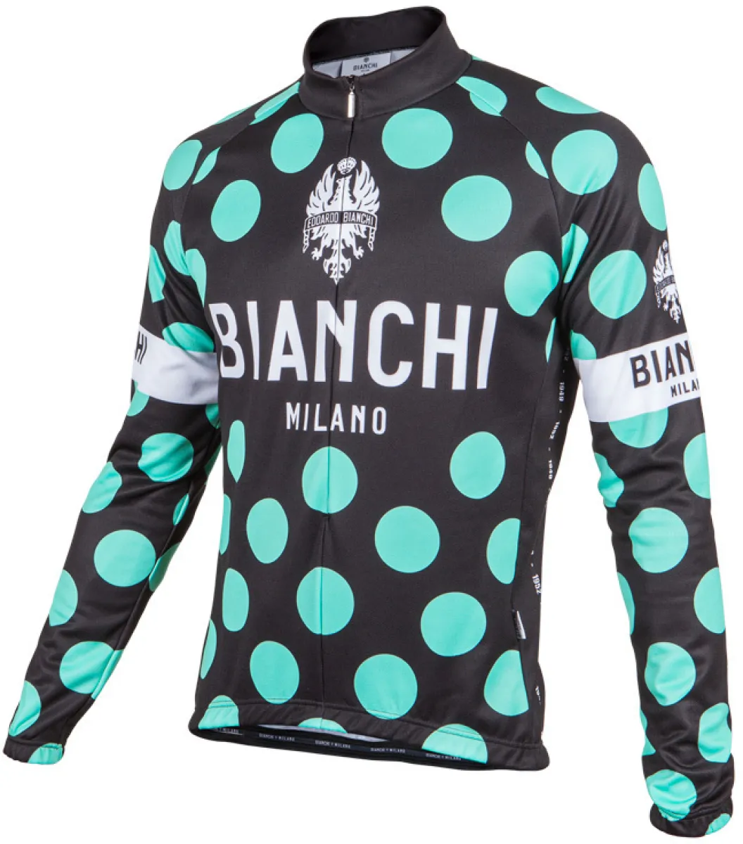 Bianchi Milano Storia1 Black Polka Dot Long Sleeve Jersey,