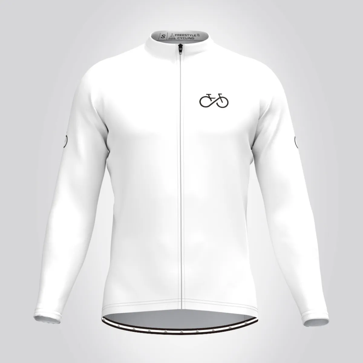 Ride Forever Men's LS Cycling Jersey - White For Sale