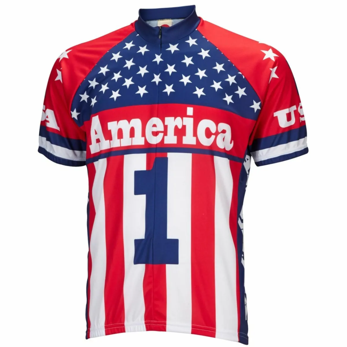 America One Stars & Stripes Short sleeve half zip men's cycling jersey