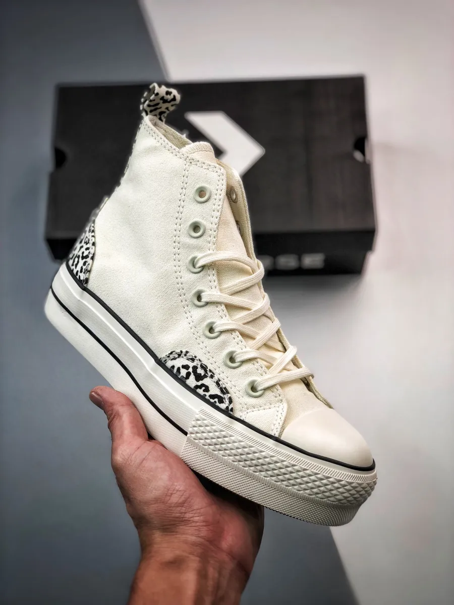 Converse Chuck Taylor Lift Platform High Leopard Egret A03874C Brand New
