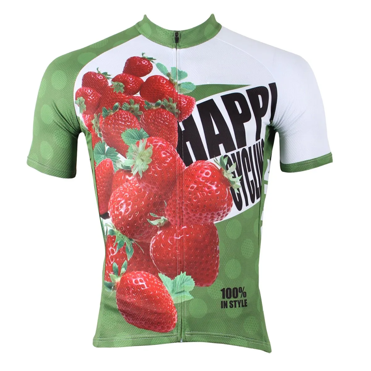 Happy Cycling Summer Fruit Strawberry Men's Short/Long-Sleeve Cycling Jersey Biking Shirts Breathable Outdoor Sports Gear Leisure Biking T-shirt Sports Clothes NO.174